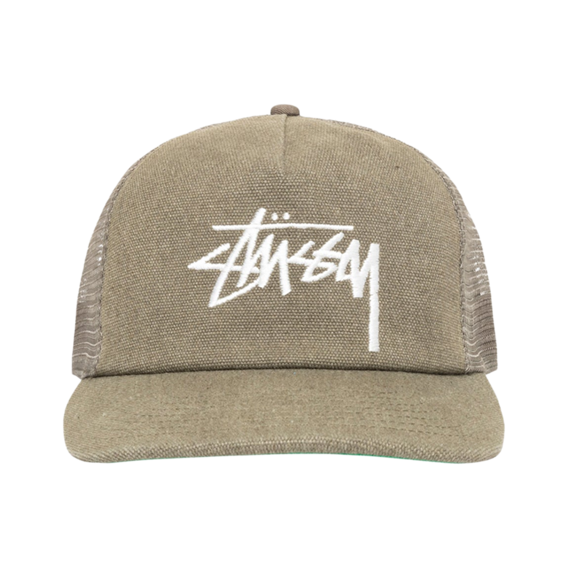 1311162 Stussy Mid-Depth Big Stock Mesh Snapback Army Green