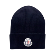 Moncler Wool Beanie Navy Blue - 23FW