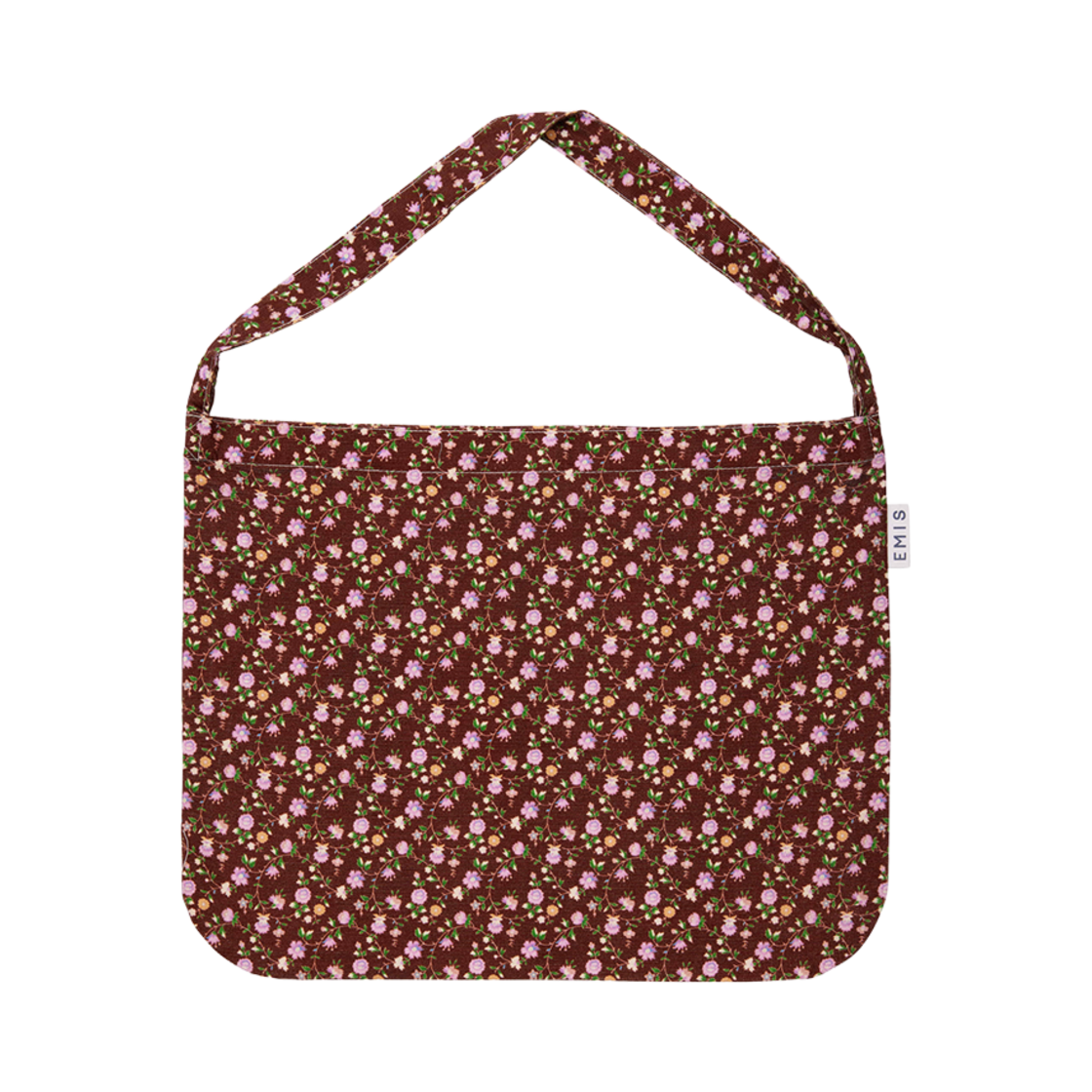 이미스 올오버 플라워 패턴 에코백 브라운