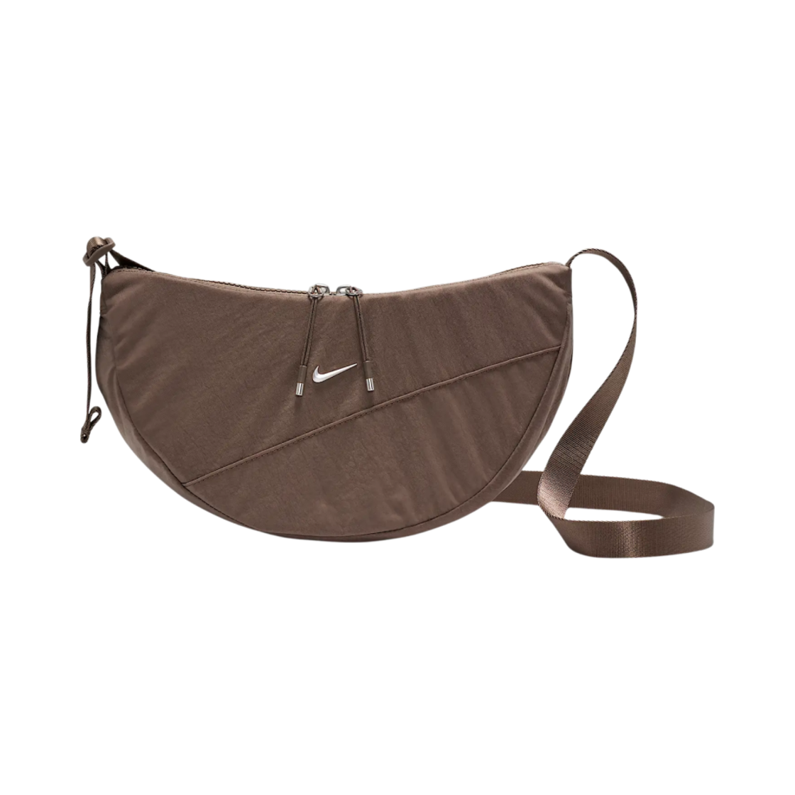 HQ4370-214 Nike Aura Crescent Crossbody Bag 4L Mink Brown Matte Silver