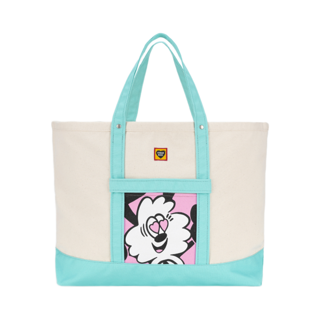 휴먼메이드 x 베르디 캔버스 토트백 화이트 - 서울 스토어 한정(Human Made x Verdy Canvas Tote Bag White - Seoul Store Exclusive)