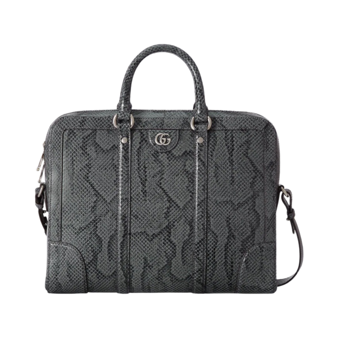 702137-EAAHL-1126 Gucci Python Briefcase with Double G Grey - 대표 이미지 #1