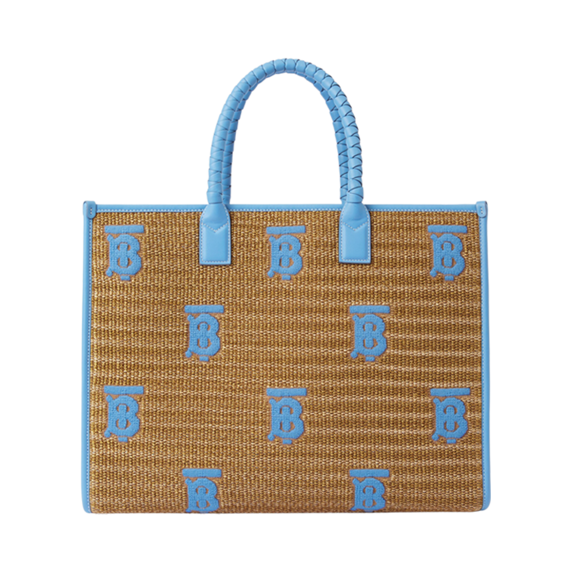버버리 미디움 프레야 토트 내츄럴 쿨 콘플라워 블루(Burberry Medium Freya Tote Natural Cool Cornflower Blue) - 1
