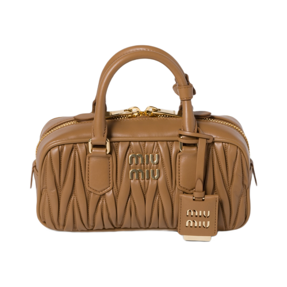 미우 미우 아르카디 마테라쎄 나파 레더 백 카라멜(Miu Miu Arcadie Matelasse Nappa Leather Bag Caramel) - 1