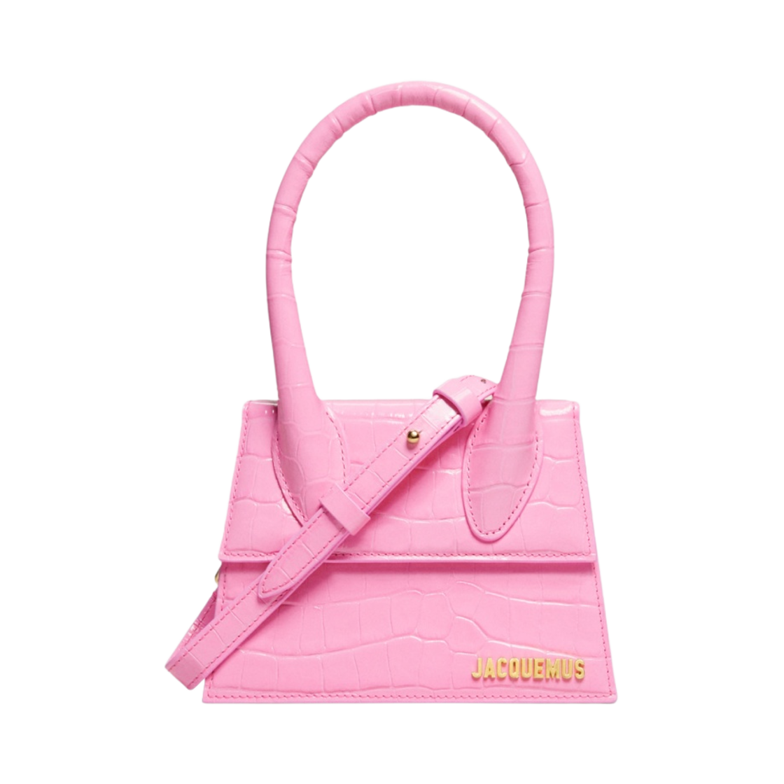 자크뮈스 르 치키토 모옌 시그니쳐 핸드백 크로코 핑크(Jacquemus Le Chiquito Moyen Signature Handbag Croco Pink) - 1