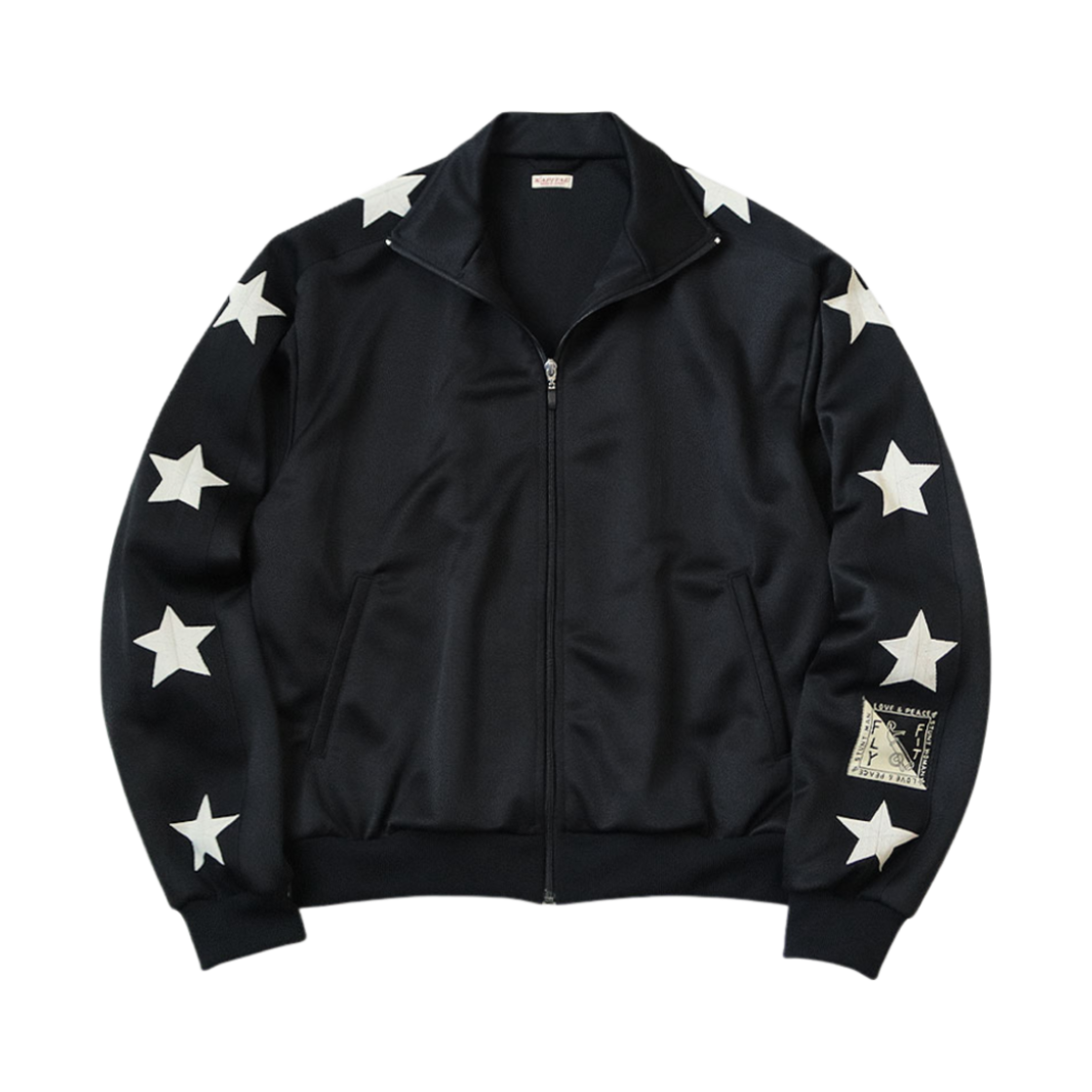 캐피탈 스무스 저지 스턴트맨 & 우먼 트랙 자켓 블랙(Kapital Smooth Jersey Stuntman & Woman Track Jacket Black)