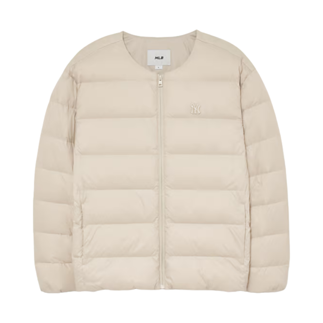 3ADJB1536-50SAM MLB Basic U Neck Goose Lightweight Puffer Jacket New York Yankees Sand