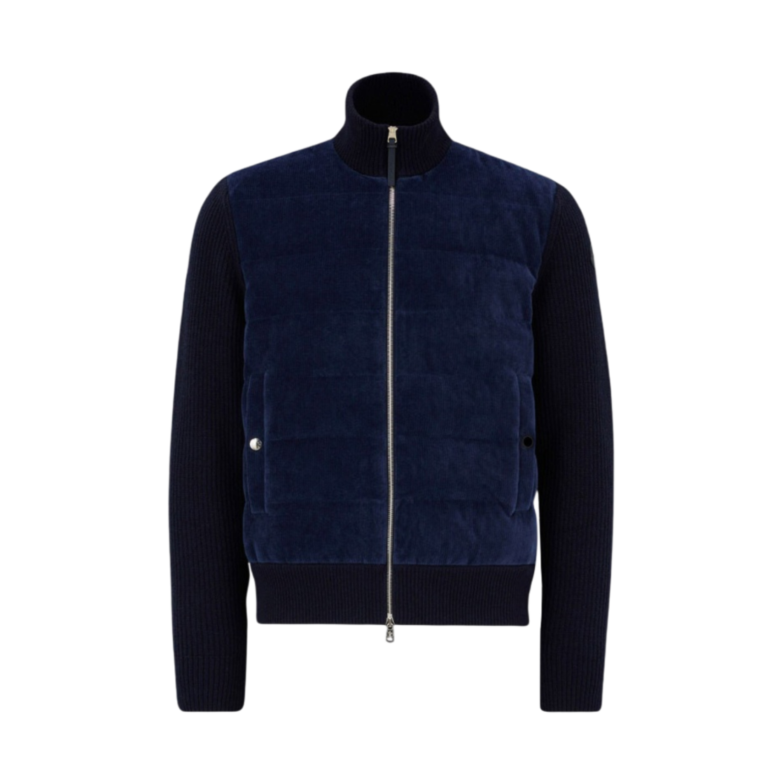 몽클레르 패딩 울 벨벳 가디건 네이비 블루 - 23FW(Moncler Padded Wool Velvet Cardigan Navy Blue - 23FW) - 1