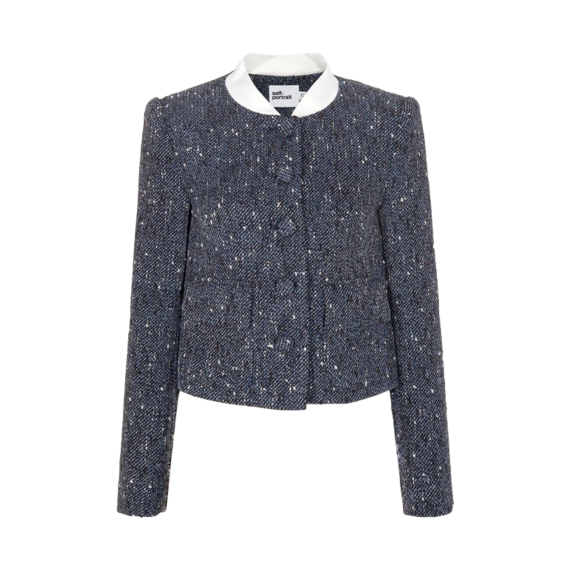 (W) 셀프 포트레이트 부클 자켓 블루((W) Self Portrait Boucle Jacket Blue)
