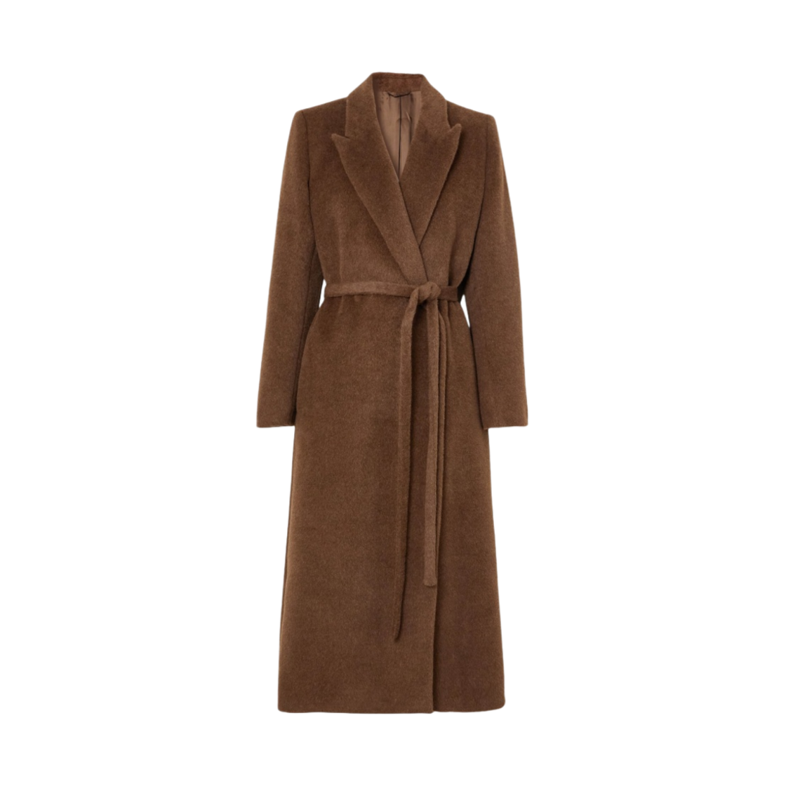 (W) 토템 알파카 랩 코트 초콜릿 브라운((W) Toteme Alpaca Wrap Coat Chocolate Brown) - 1