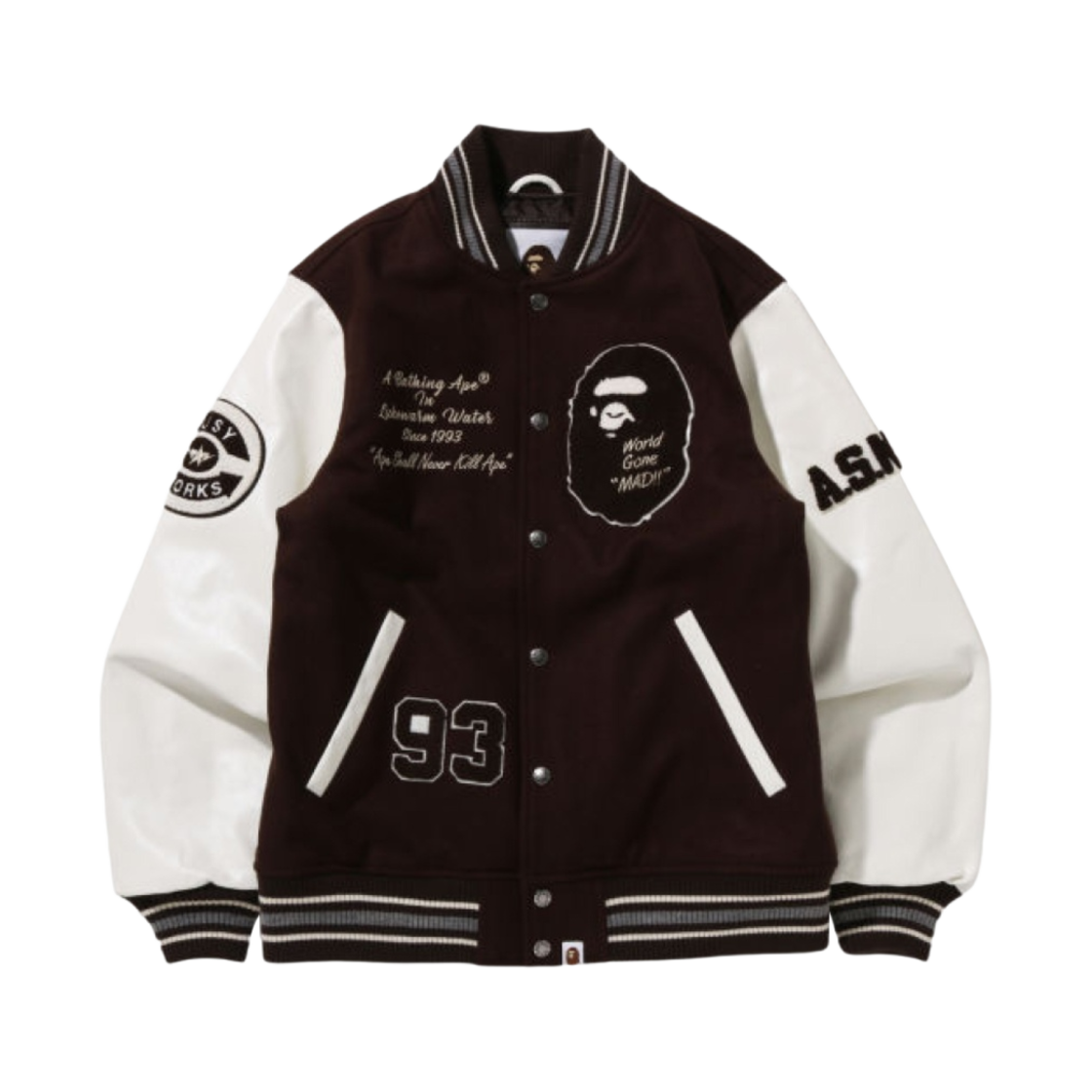 베이프 바시티 자켓 브라운(BAPE Varsity Jacket Brown) - 1