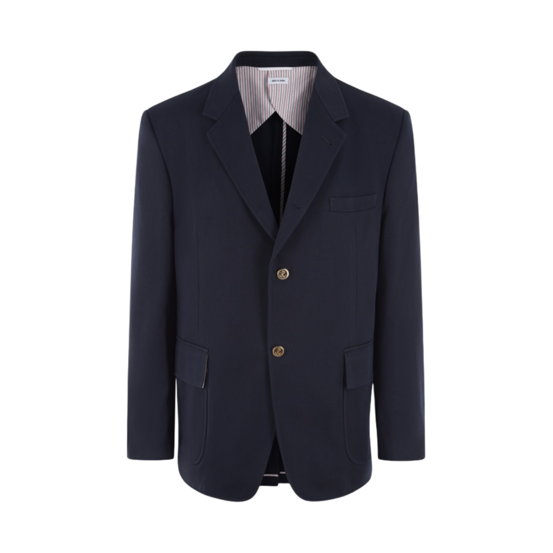 MJU558A-F0175-415 Thom Browne Piece Dyed Cotton Gabardine Unconstructed Sport Coat Navy