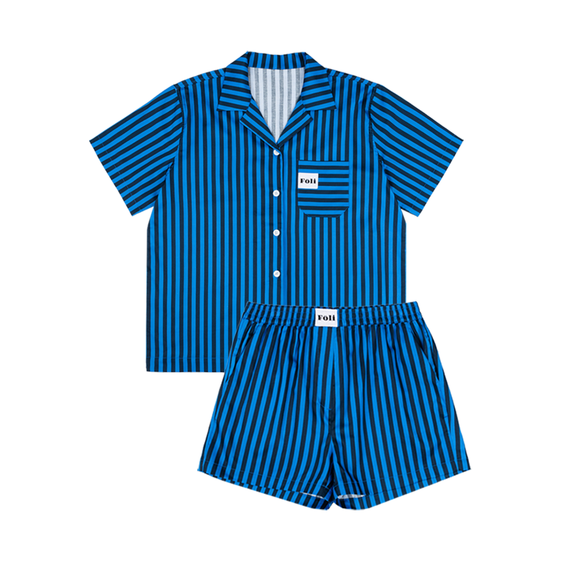 폴리 유니섹스 반팔/반바지 파자마세트 모어 댄 블루(Foli Unisex Half PJ Set More Than Blue)