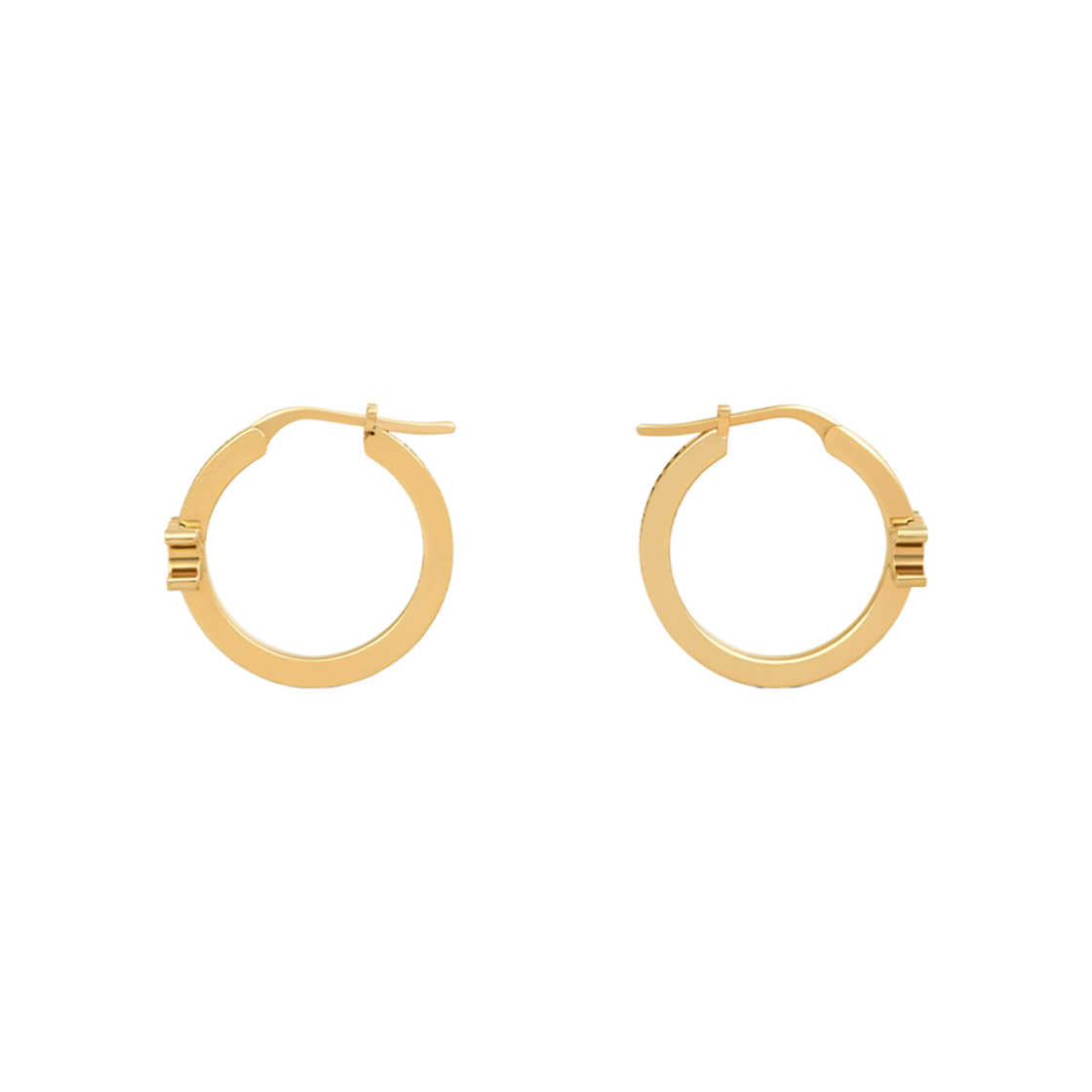 셀린느 트리옹프 스파클 훕스 스트라스 앤 브라스 골드 피니시 골드(Celine Triomphe Sparkle Hoops in Strass and Brass with Gold Finish Gold) - 2