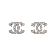 (W) Chanel Earrings Metal Strass & Silver Crystal