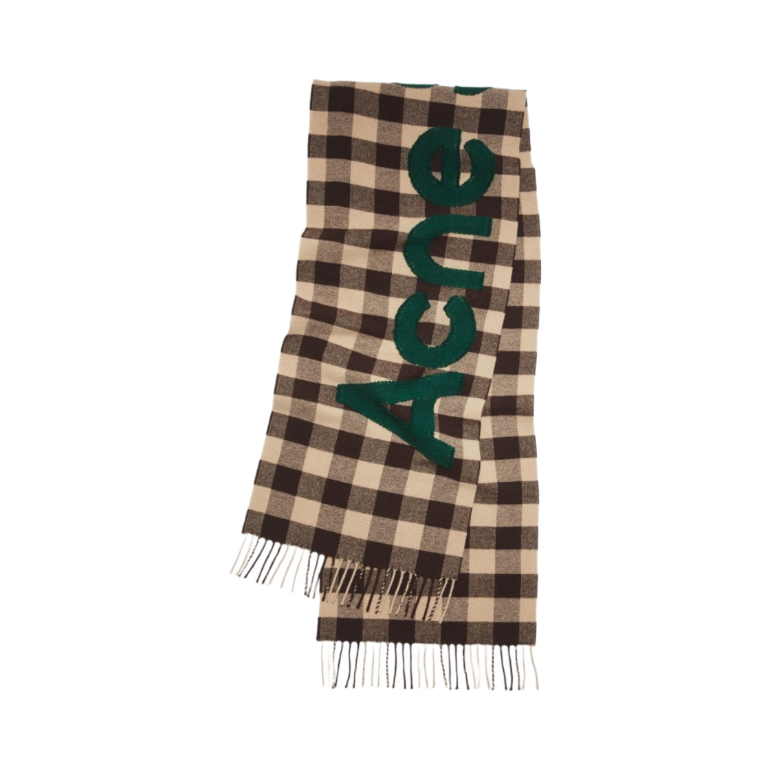 아크네 스튜디오 체크 로고 머플러 브라운 그린(Acne Studios Check Logo Muffler Brown Green) - 1