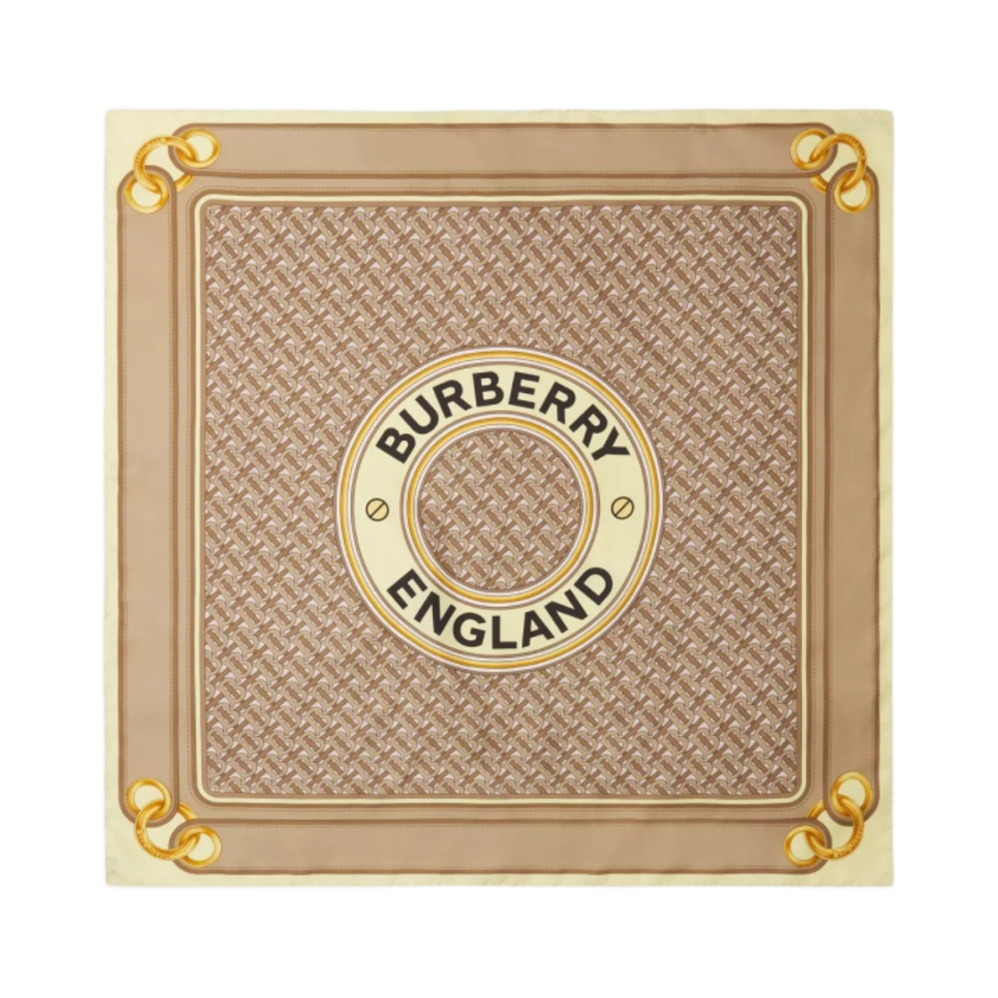 버버리 몽타주 프린트 실크 스퀘어 스카프 아카이브 베이지(Burberry Montage Print Silk Square Scarf Archive Beige) - 1