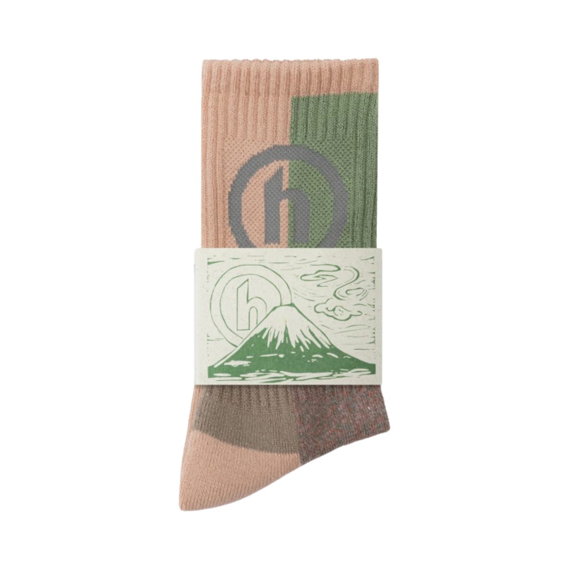 - And Wander x Hidden NY Japanese Patchwork Socks Pink