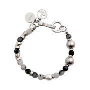 Haleine Gemstone Metal Bracelet Black (VA207)
