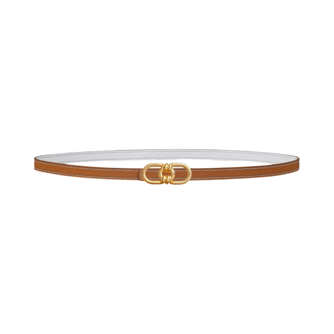 (W) 에르메스 쁠레성쓰 벨트 버클 & 리버서블 가죽 스트랩 13mm & 골드 골드 블랑((W) Hermes Plaisance Belt Buckle & Reversible Leather Strap 13mm & Gold Gold Blanc) - 1