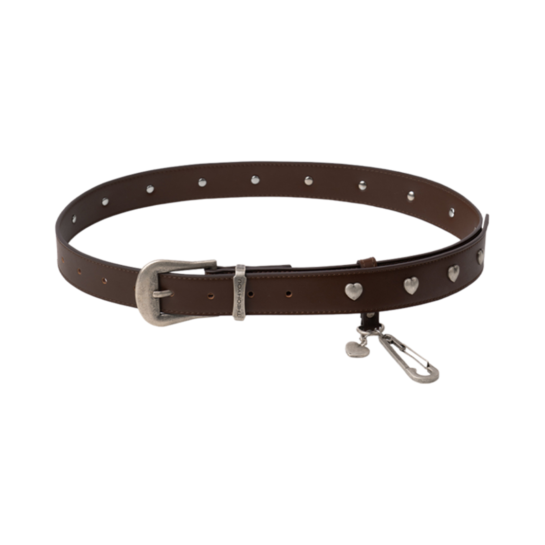 - (W) Theohyou Heart Keyring Real Leather Belt Brown