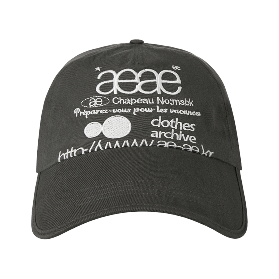 에이이에이이 웹 로고 5 패널 볼캡 차콜(AEAE Web Logo 5 Pannel Ball Cap Charcoal)
