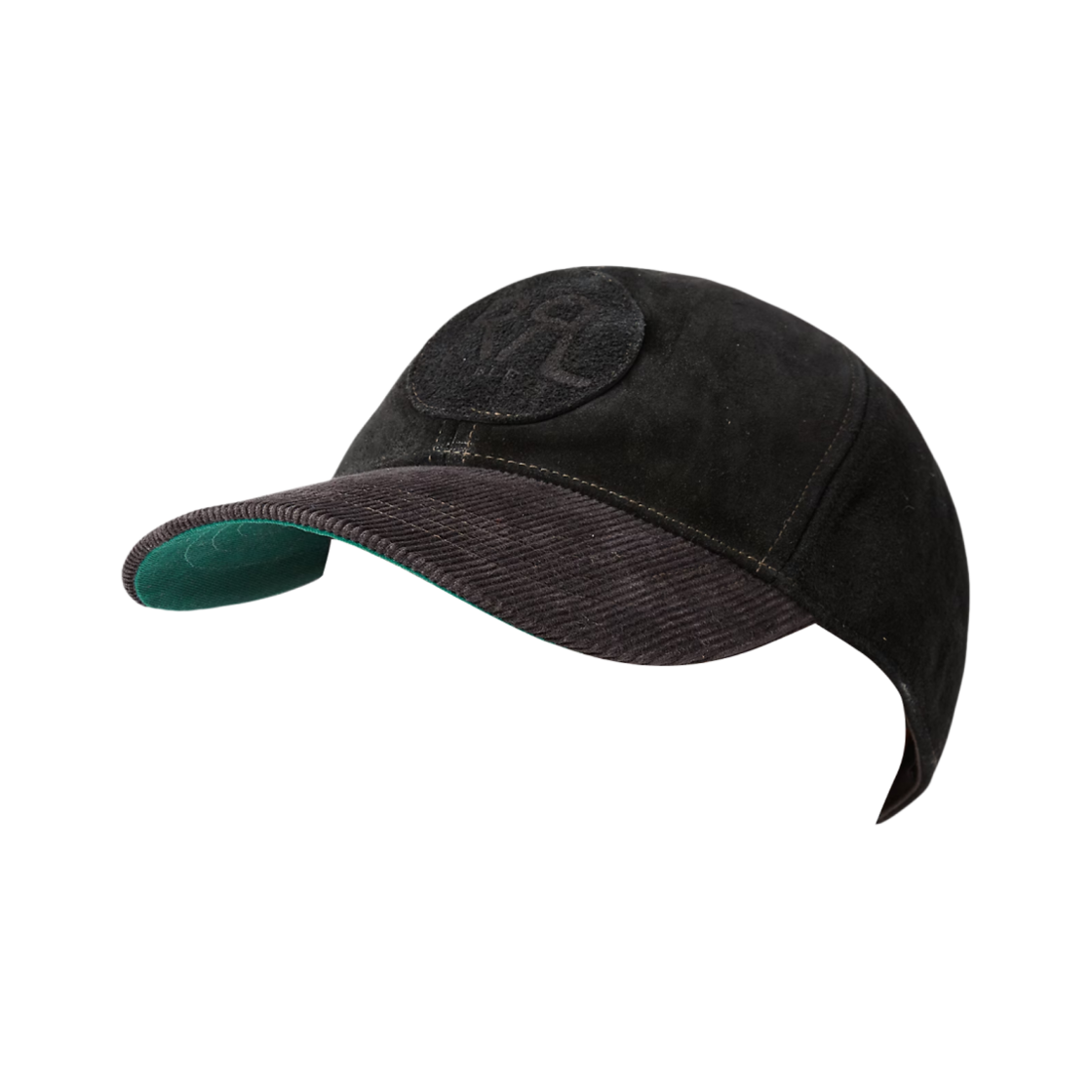 더블알엘 랜치 로고 스웨이드 볼 캡 블랙(Double RL Ranch Logo Suede Ball Cap Black)