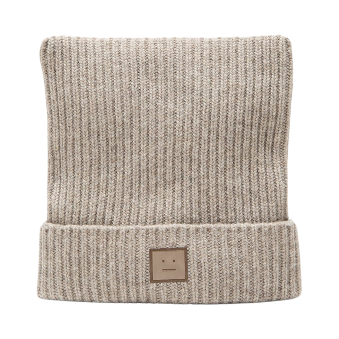 C40392-DRN Acne Studios Face Logo Square Beanie Grey Melange