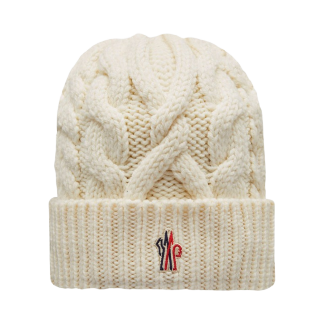 (W) 몽클레르 케이블 니트 울 비니 스노우 화이트 - 22FW((W) Moncler Cable Knit Wool Beanie Snow White - 22FW)