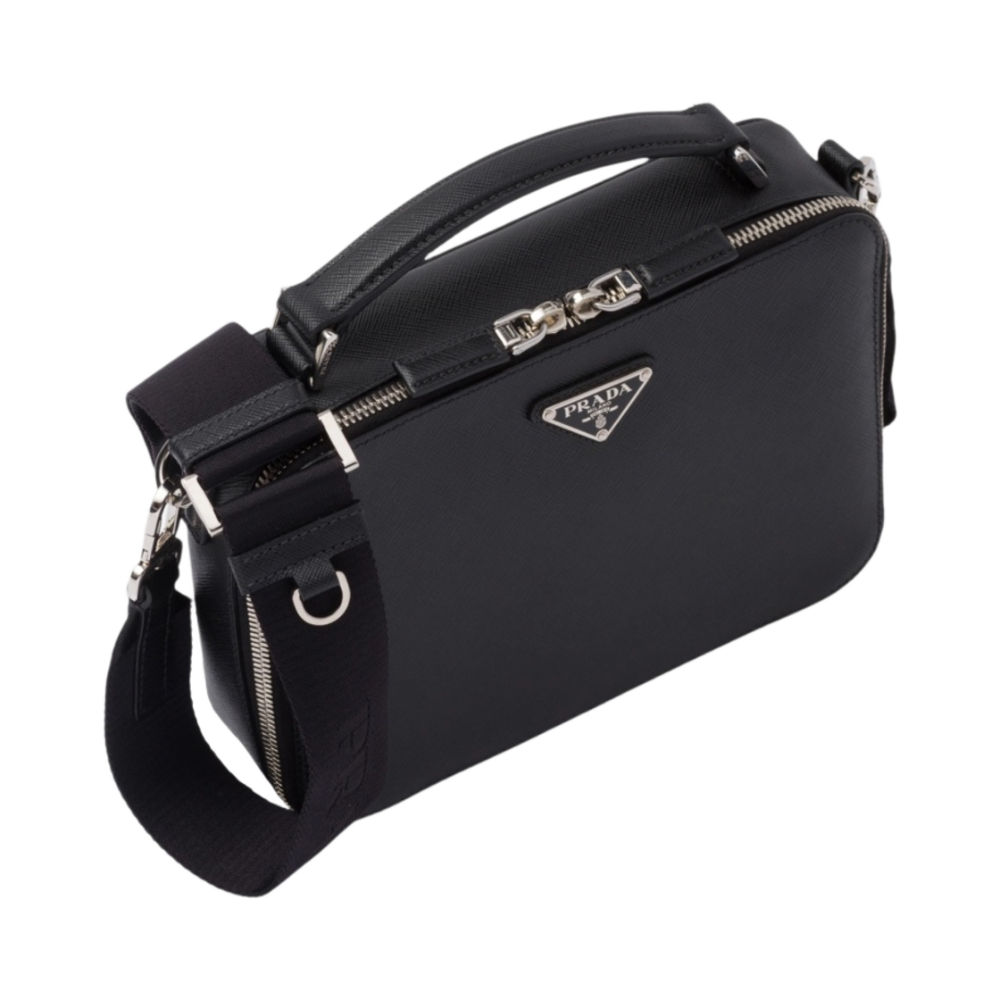 프라다 사피아노 레더 브리크 백 블랙(Prada Saffiano Leather Brique Bag Black) - 2