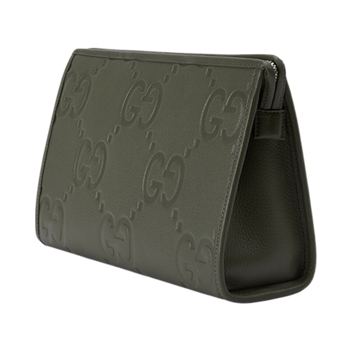 구찌 점보 GG 파우치 다크 그린 레더(Gucci Jumbo GG Pouch Dark Green Leather) - 2