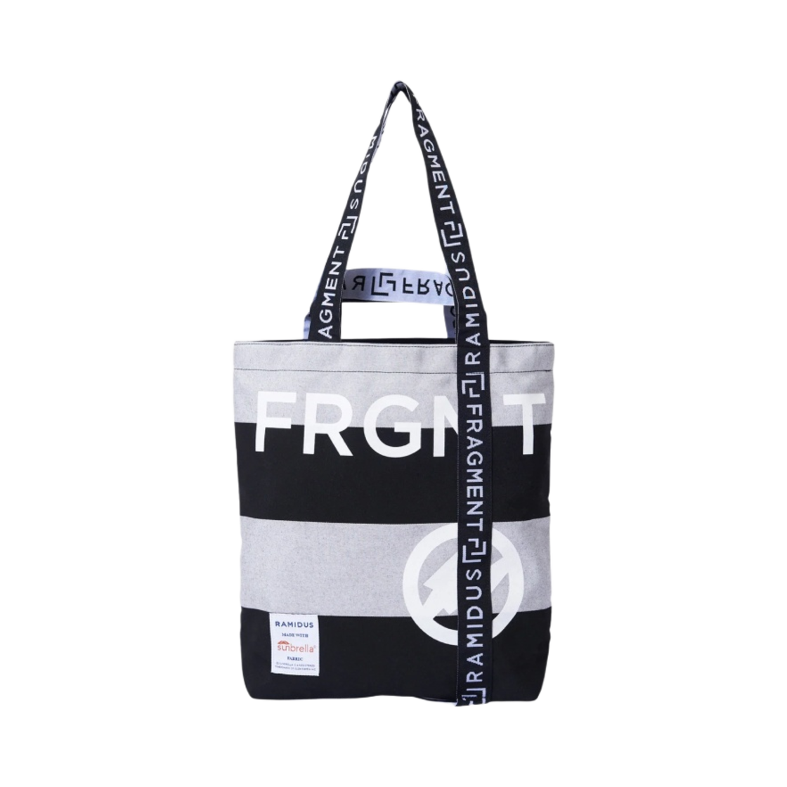 라미더스 x 프라그먼트 디자인 토트백 M 블랙 그레이(Ramidus x Fragment Design Tote Bag M Black Grey)