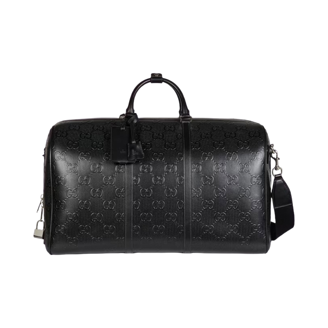 구찌 GG 엠보스 라지 더플백 블랙 레더(Gucci GG Embossed Large Duffle Bag Black Leather) - 1