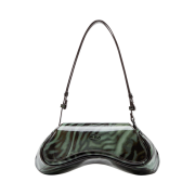 Diesel Play Crossbody Bag With Bleeding Logo Print Black Green