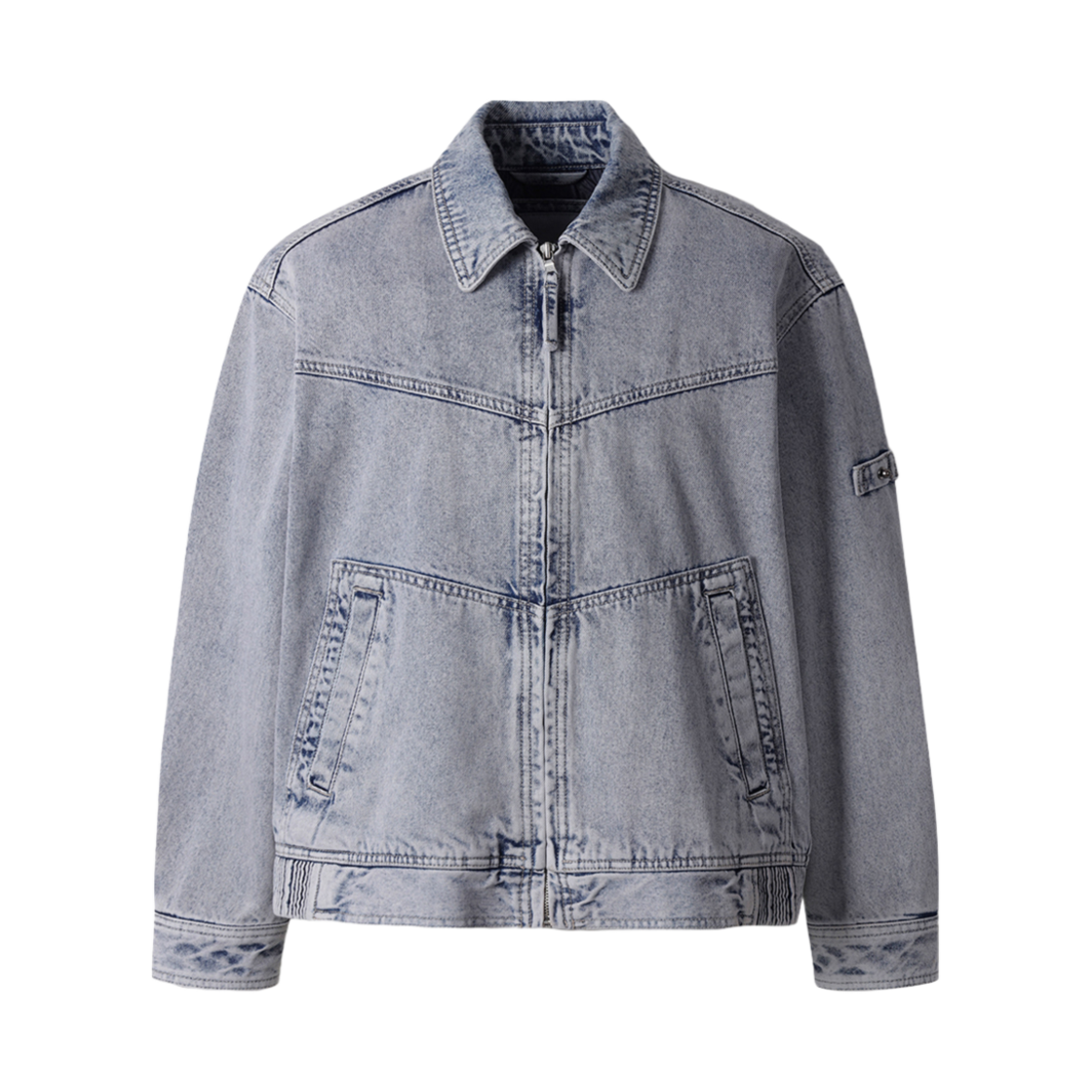 시리즈 워싱 데님 집업 블루종 라이트 블루(Series Washing Denim Zip Up Blouson Light Blue)