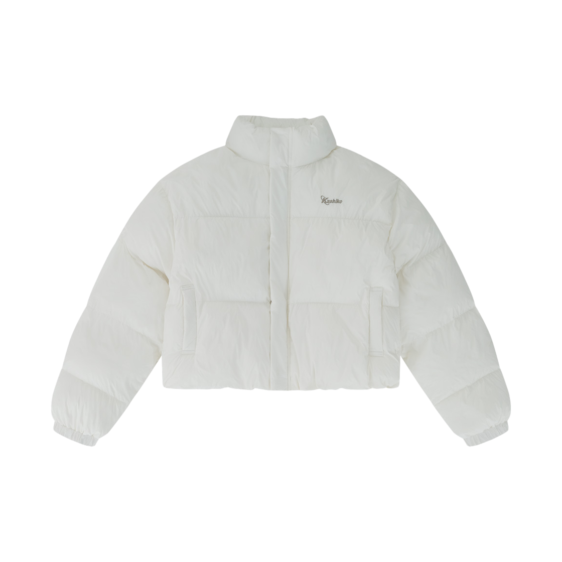 40819 Kashiko Embroidered Crop Padding Ivory