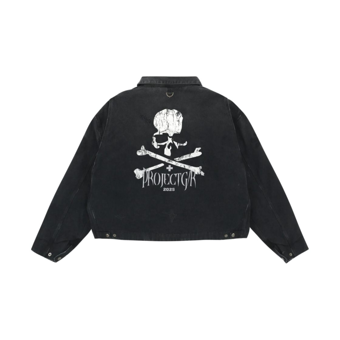PG25SSMJ03BK Project G/R x Mastermind Distressed Canvas Work Jacket Black