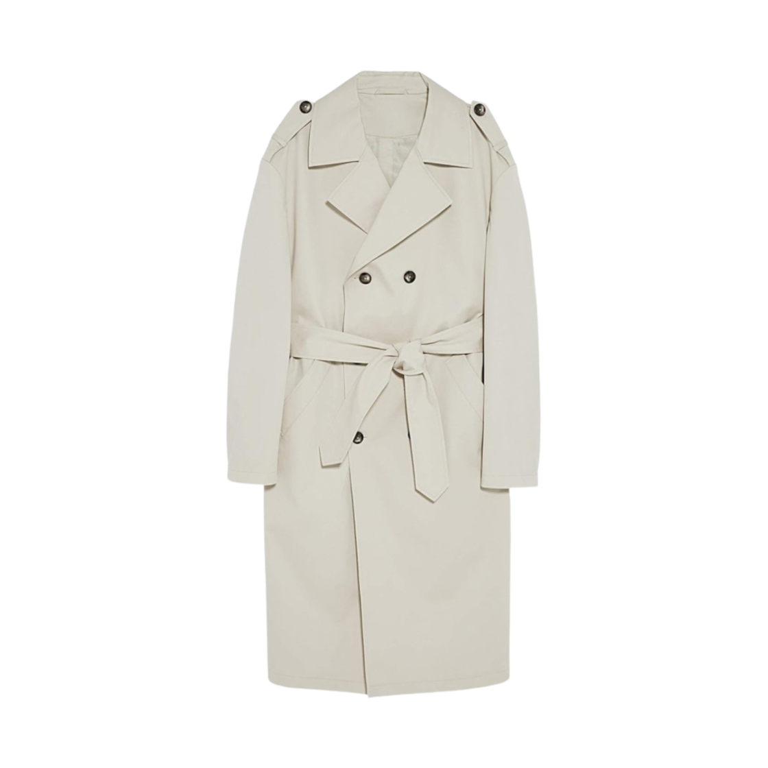 자라 콤비네이션 플레이드 오버사이즈 트렌치 코트 베이지