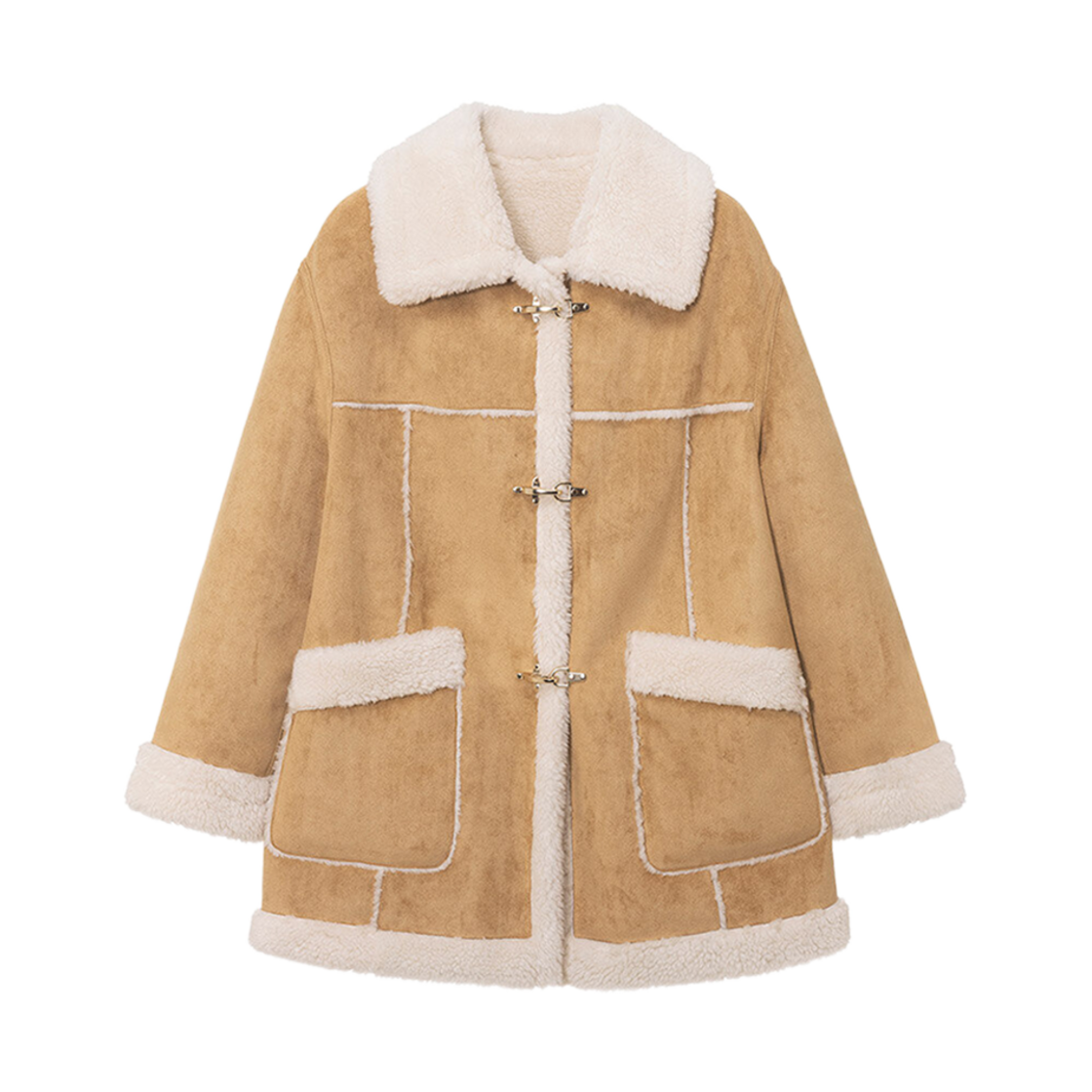 SM4WJ935-91 (W) Loeuvre Reversible Faux Shearing Mustang Jacket Beige