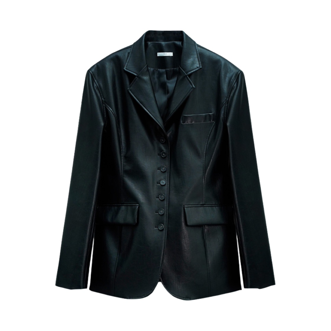 유지 버튼 레더 자켓 블랙(YUJI Button Leather Jk Black)