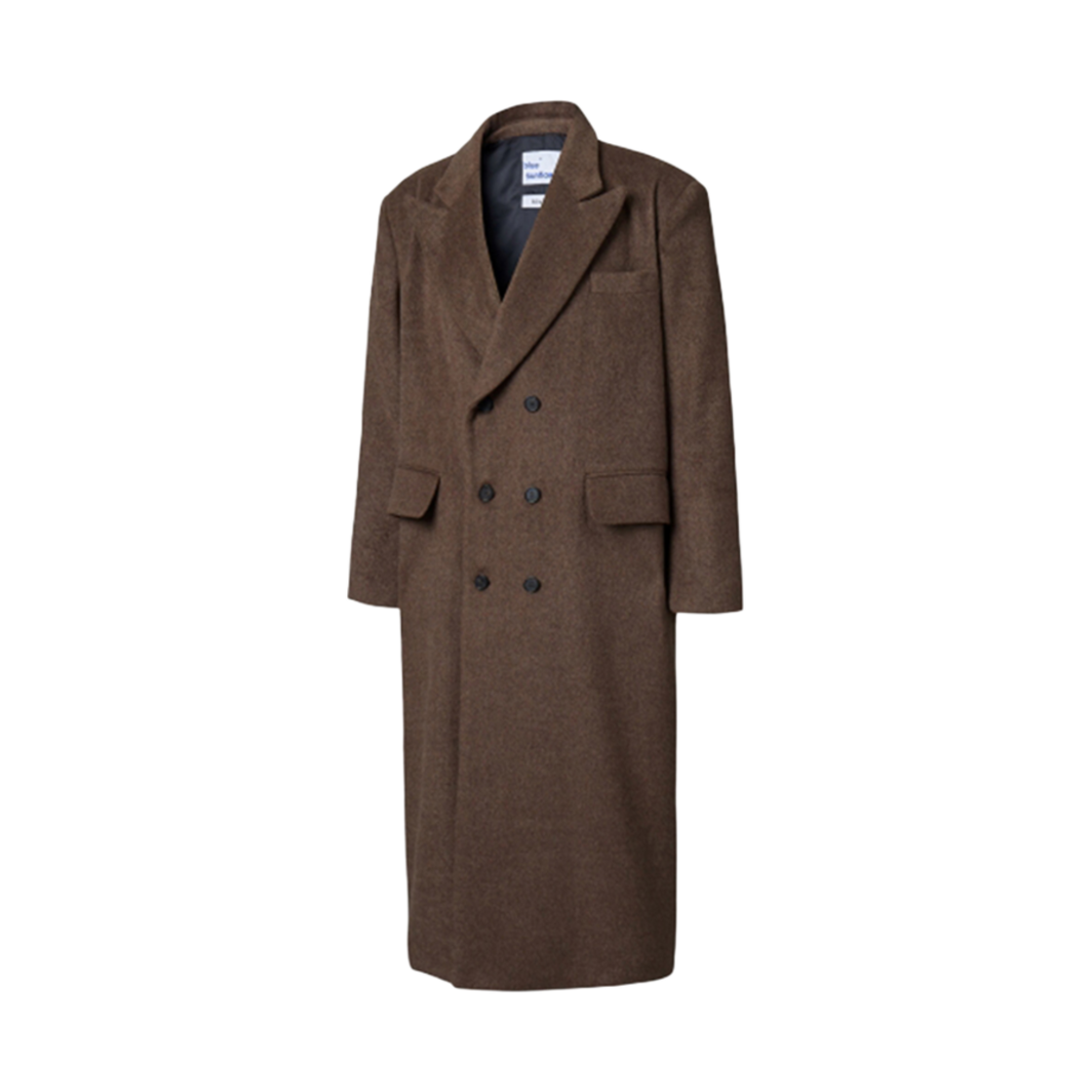 블루 선플라워 모헤어 더블 브레스티드 롱 코트(Blue Sunflower Mohair Double Breasted Long Coat)