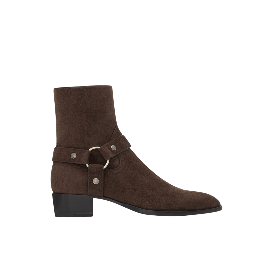 생로랑 와이어트 스웨이드 하네스 부츠 다크 초콜렛(Saint Laurent Wyatt Suede Harness Boots Dark Chocolate)