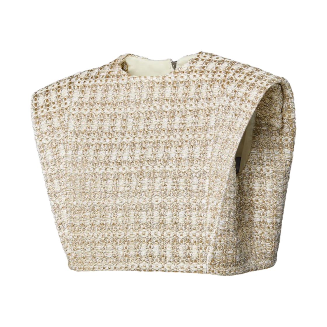 (W) 루이비통 루렉스 트위드 테이퍼드 박스 탑 아이보리((W) Louis Vuitton Lurex Tweed Tapered Box Top Ivory) - 2