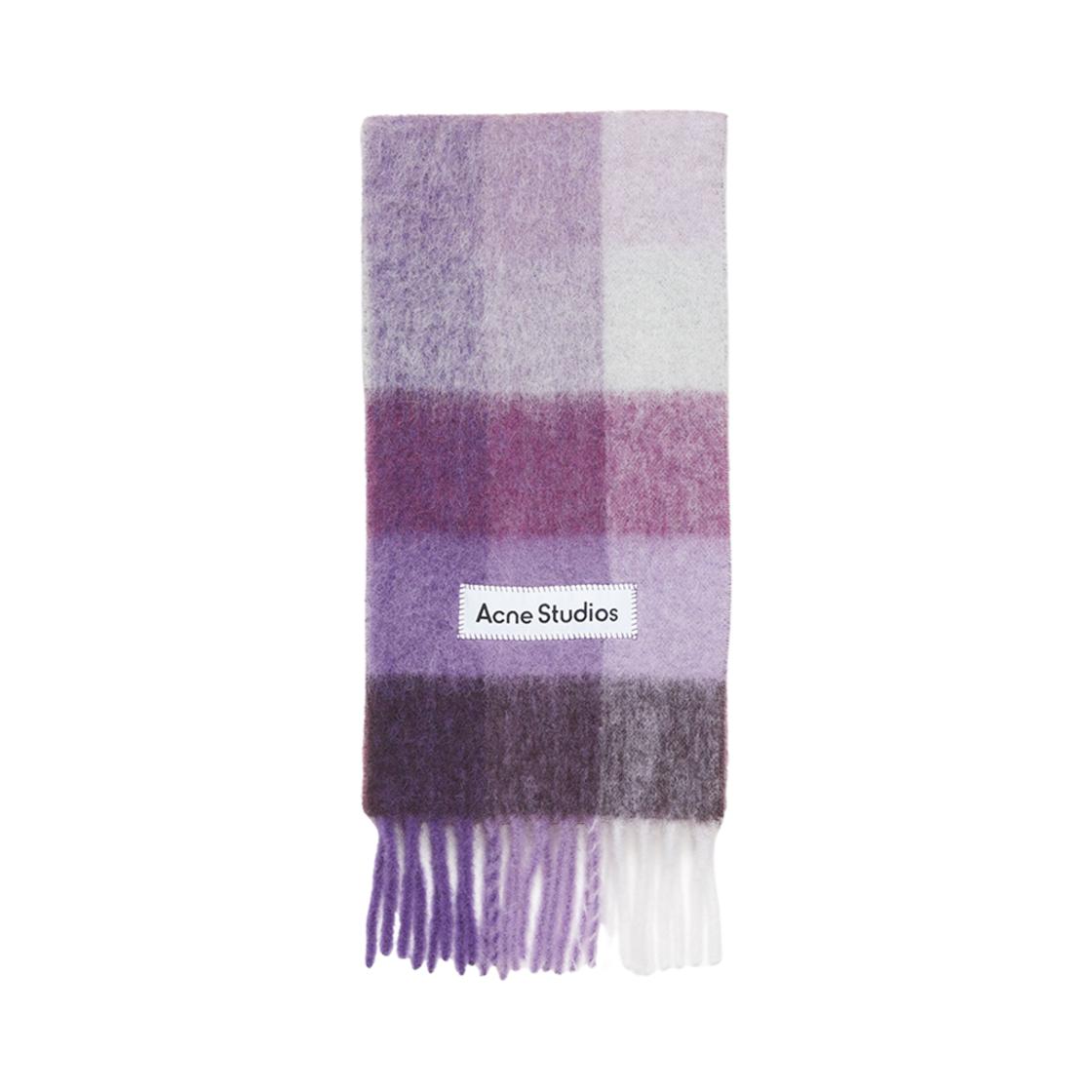 CA0084-AHC Acne Studios Mohair Check Muffler Purple White