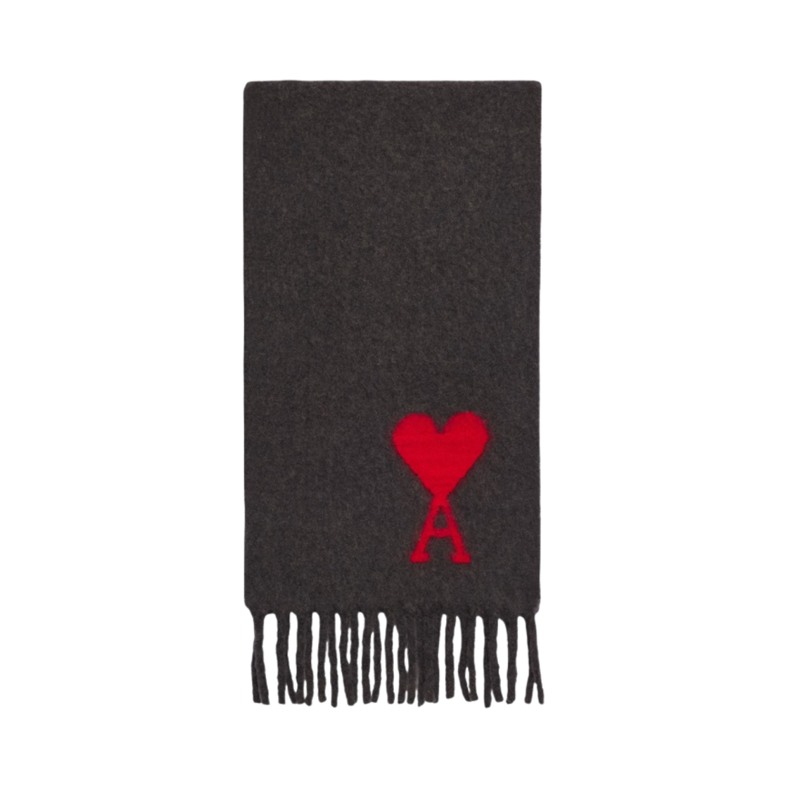 아미 오버사이즈 하트 로고 머플러 다크 그레이(AMI de Coeur Oversize Muffler Dark Grey)