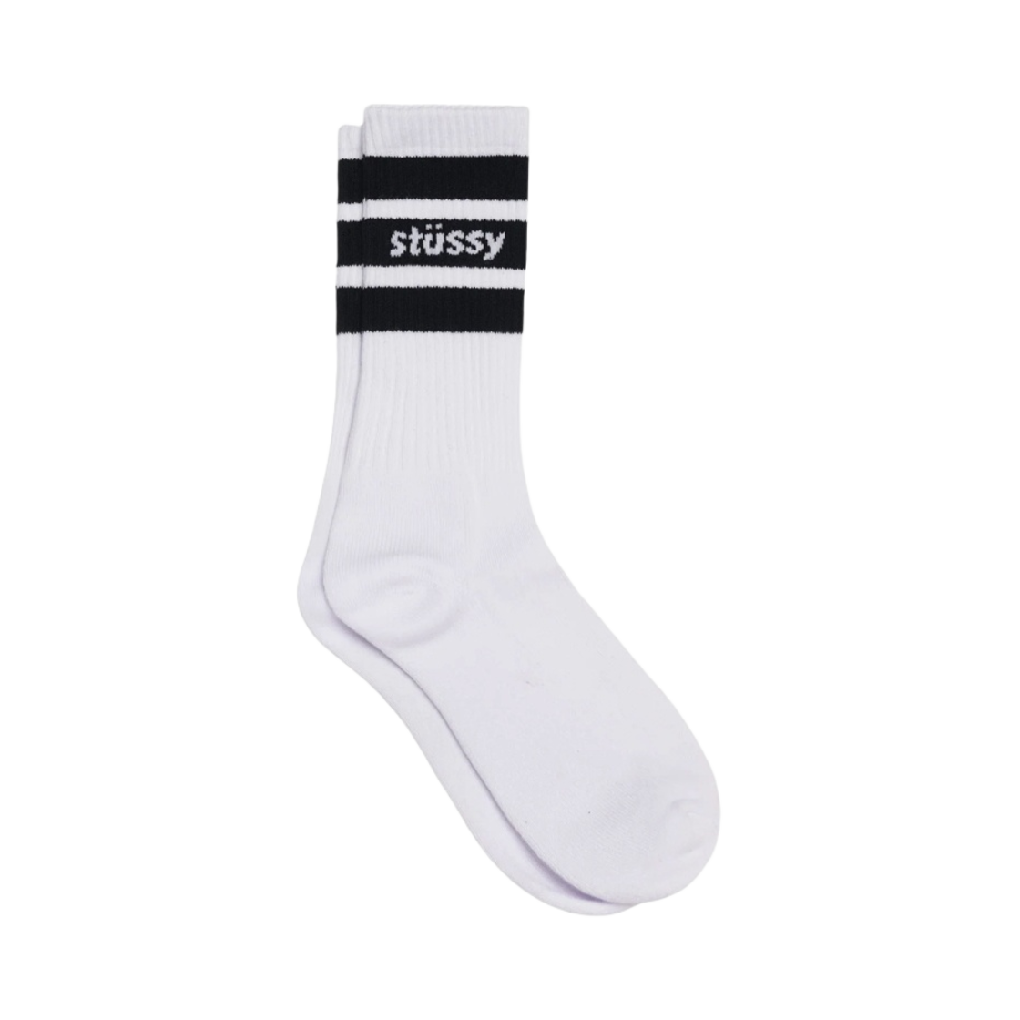 스투시 스트라이프 크루 삭스 화이트 블랙(Stussy Stripe Crew Socks White Black) - 2