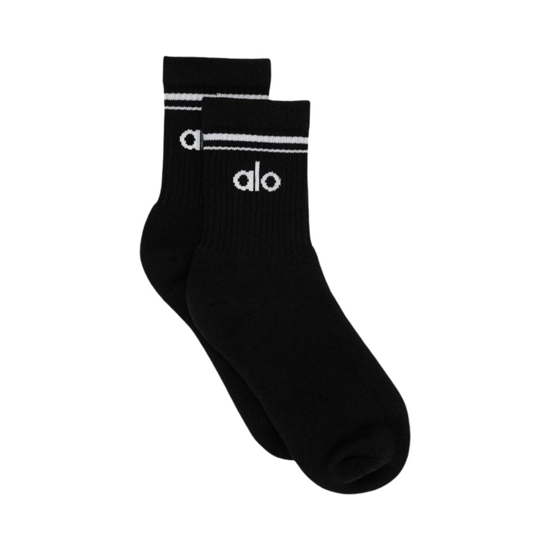 알로 요가 하프 스로우백 삭스 블랙 화이트(Alo Yoga Half Crew Throwback Socks Black White)