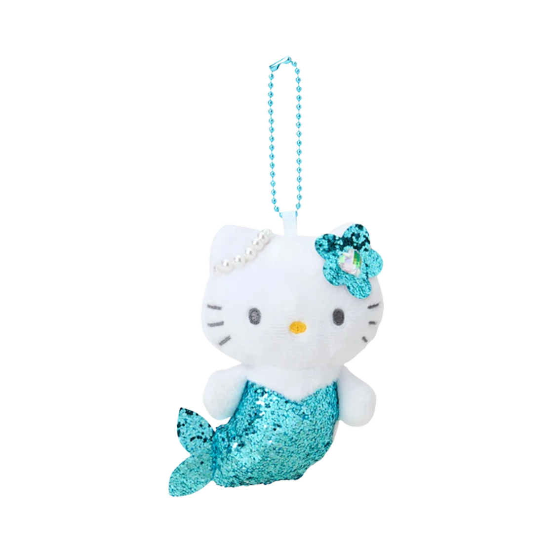 217611 Sanrio Hello Kitty Glitter Mascot Holder Mermaid Blue