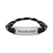 Balenciaga Plate Bracelet Black White