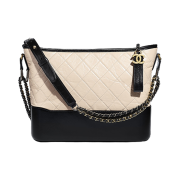 Chanel Gabrielle Large Hobo Bag Aged Calfskin & Gold Beige Black